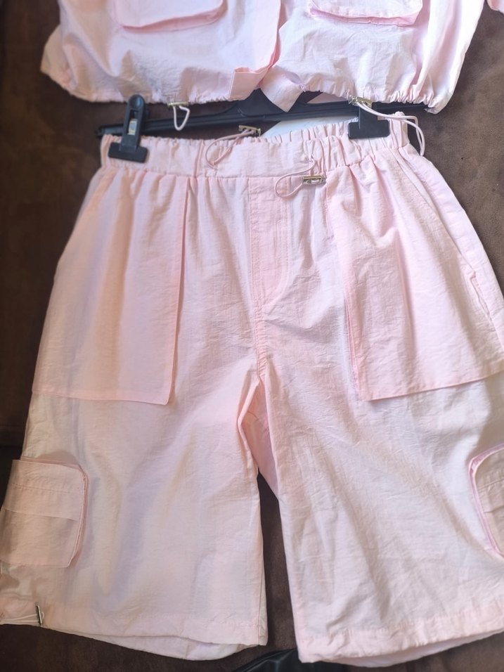 Pembe Kısa Kollu Kadın takım ikili - Görsel 5