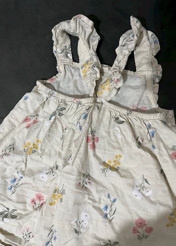 Nakışlı Kız Çocuk Keten Elbise - Görsel 3