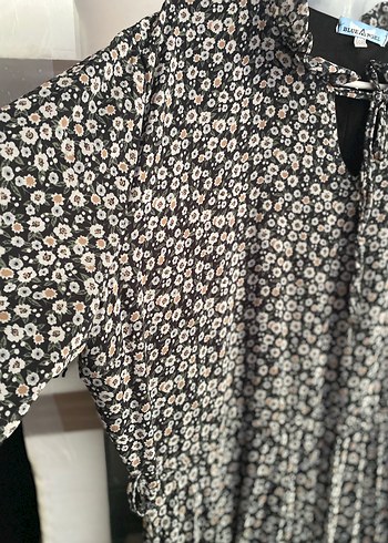 Gri Bohem Uzun Kollu Piliseli Elbise - Görsel 5