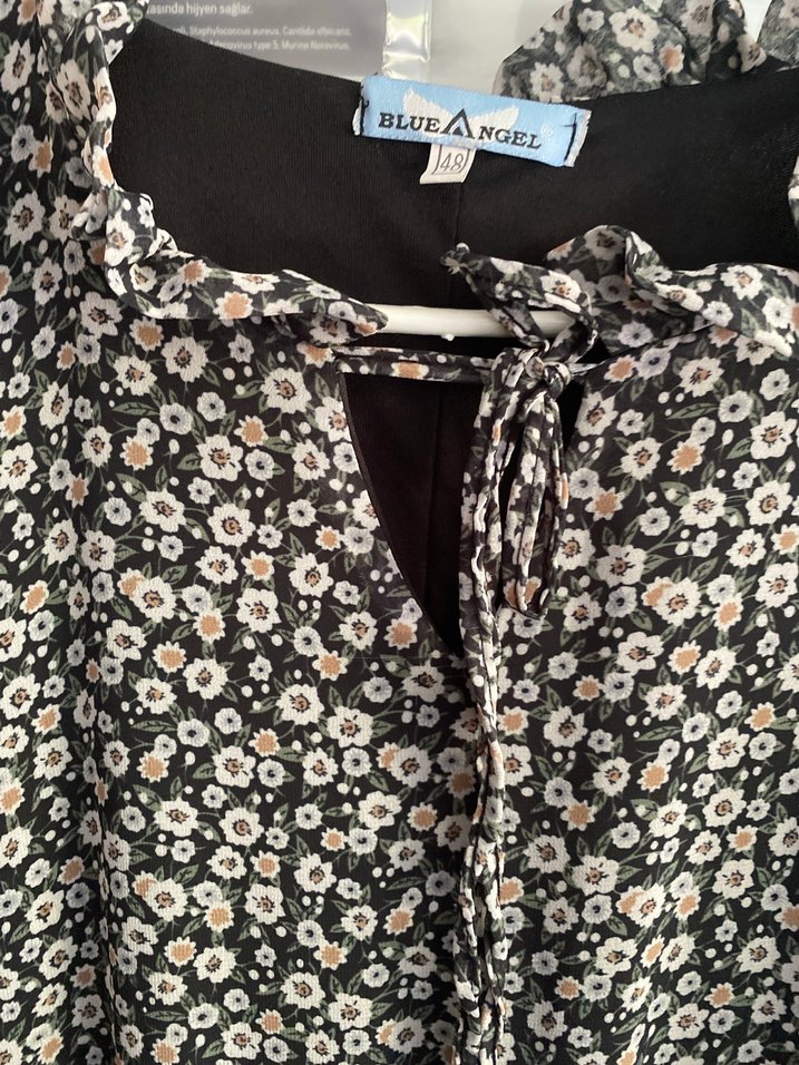 Gri Bohem Uzun Kollu Piliseli Elbise - Görsel 2