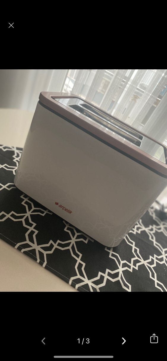 Kahverengi Kenarlı Gri Ekmek Kızartma Makinesi - Görsel 3