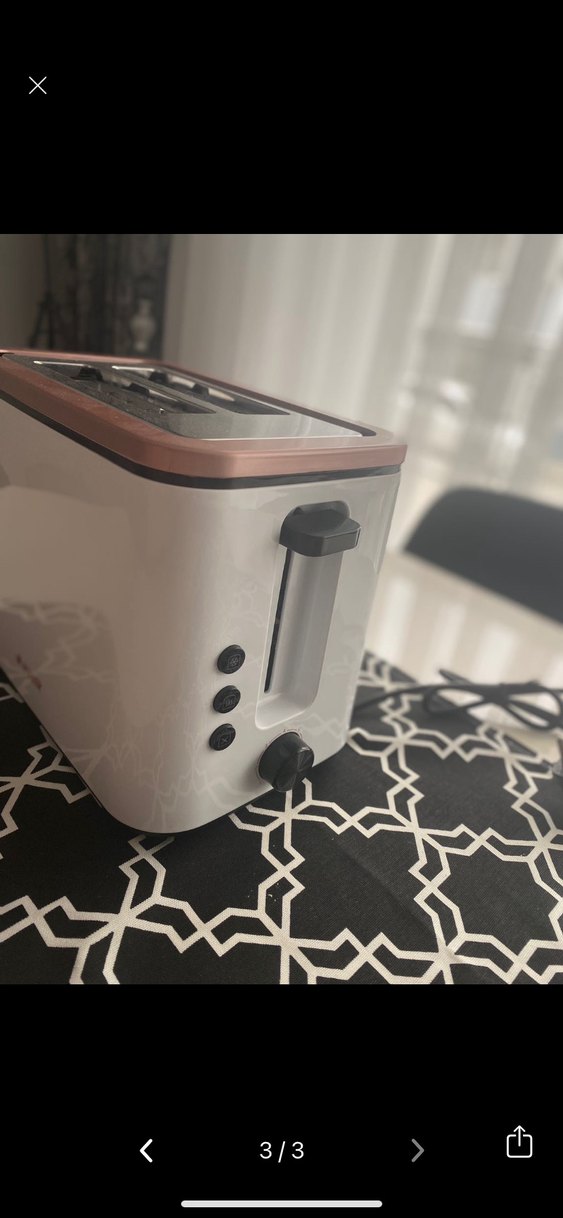 Kahverengi Kenarlı Gri Ekmek Kızartma Makinesi - Görsel 2