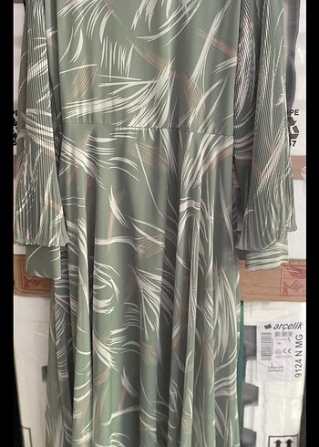 Yeşil Desenli Kadın Uzun Kimono - Görsel 3