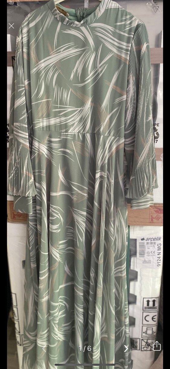 Yeşil Desenli Kadın Uzun Kimono - Görsel 3