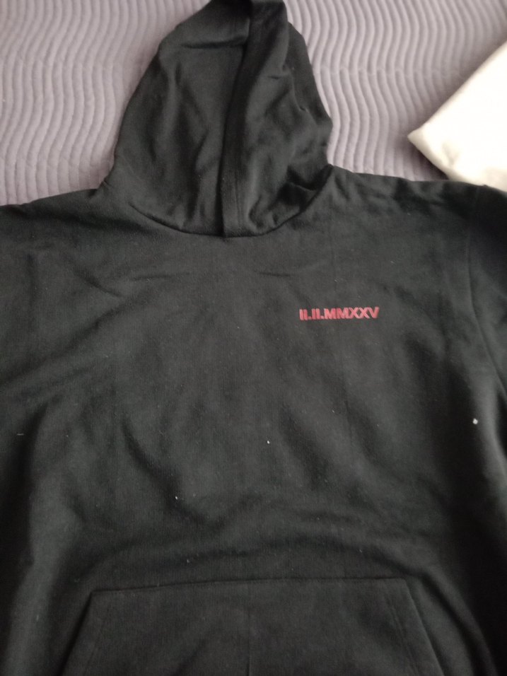 Kadın Siyah Kapüşonlu Salaş Sweatshirt - Görsel 2