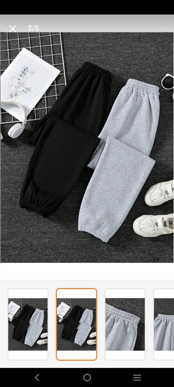 Kadın Gri ve Siyah Rahat Kesim Eşofman Altı - Görsel 2