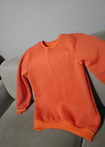 Turuncu Kadın Sweatshirt Uzun Kollu Rahat Kesim - Görsel 2