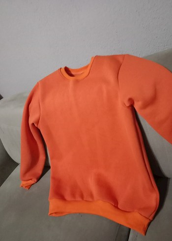 Turuncu Kadın Sweatshirt Uzun Kollu Rahat Kesim - Görsel 3