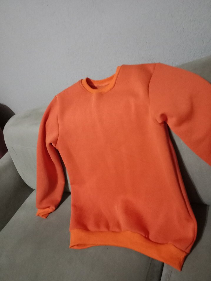 Turuncu Kadın Sweatshirt Uzun Kollu Rahat Kesim - Görsel 2