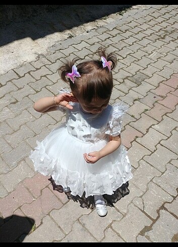 18-24 Ay Beden beyaz Renk Elbise