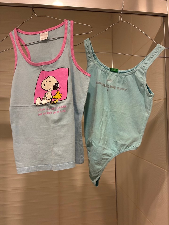 Yeşil Benetton Suluk ve Baskılı Kısa Üstler - Görsel 3