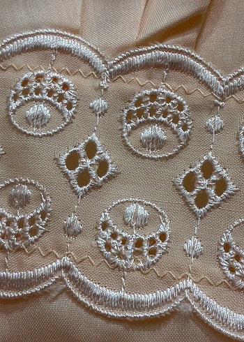 Bej Vintage Dantelli Kadın Uzun sabahlık - Görsel 5