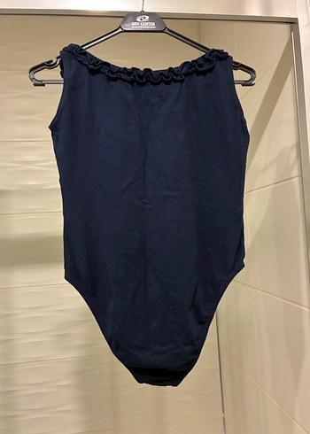 V Yaka Lacivert Fırfırlı Body - Görsel 2