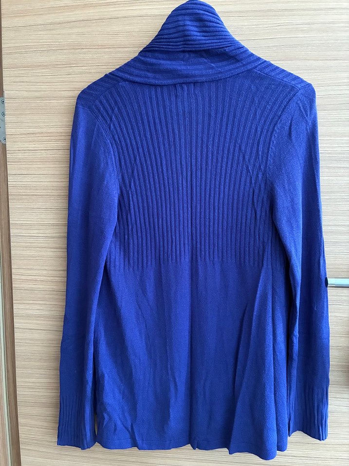 H&M Canlı Mavi Pileli Uzun Hırka — görsel 4/6