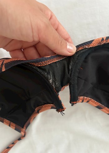 Trendyol & Milla Trendyol milla Kahverengi Zebra Desenli Askılı Bikini
