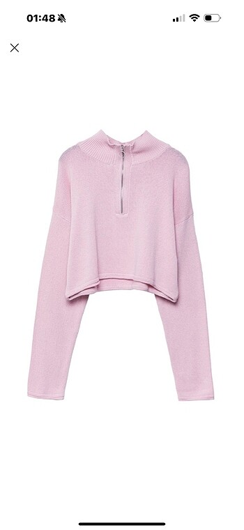 Stradivarius Pembe Crop Kazak