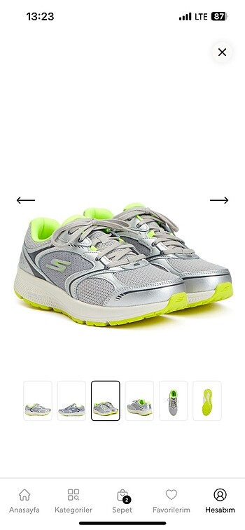 Skechers spor ayakkabı gümüş metalik gri