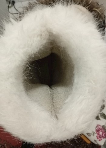 Bej, Kürklü Kadın Dolgu Topuk Bot. Orjinal Kauçuk Tabandır. - Görsel 5