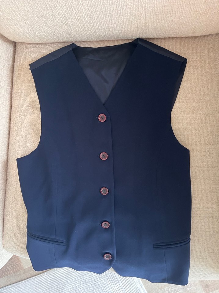 Düğmeli Lacivert Yelek - Görsel 2