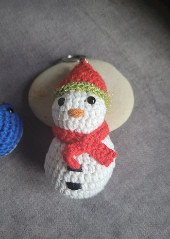 ÖRGÜ KARDAN ADAM ANAHTARLIK VE ÇANTA SÜSÜ - Görsel 6