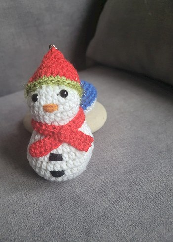 ÖRGÜ KARDAN ADAM ANAHTARLIK VE ÇANTA SÜSÜ - Görsel 5