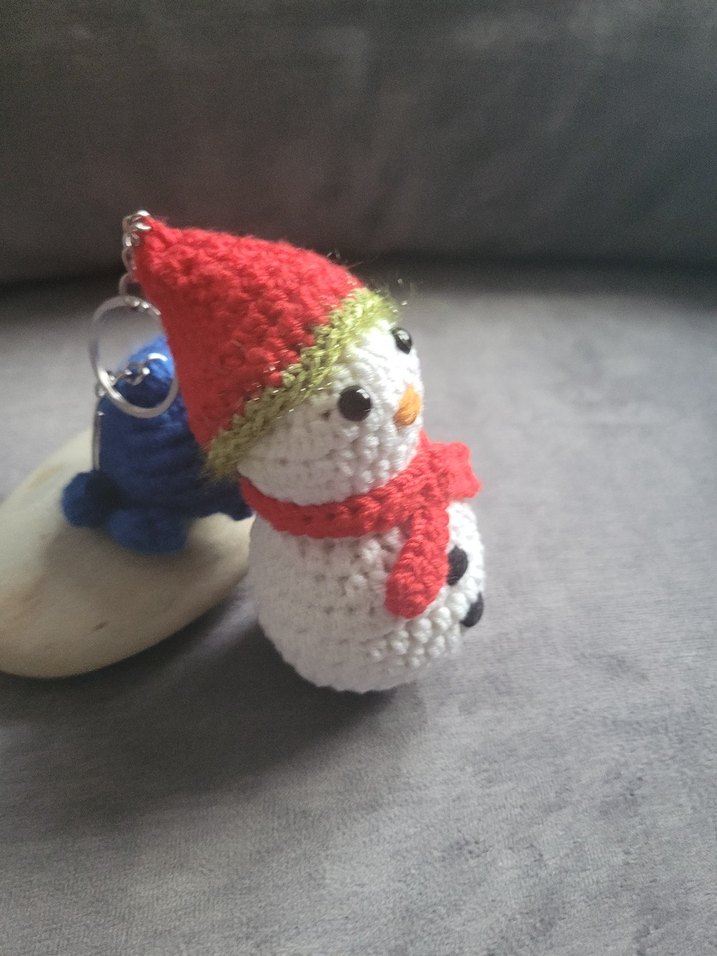 ÖRGÜ KARDAN ADAM ANAHTARLIK  VE ÇANTA SÜSÜ - Görsel 4