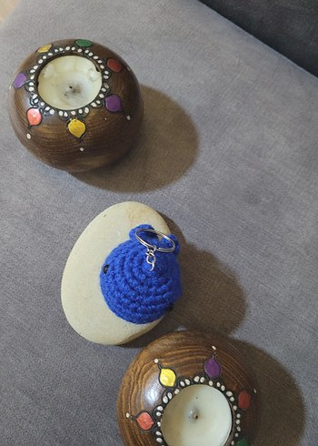 El Yapımı Mavi Örgü Balina Anahtarlık - Görsel 3