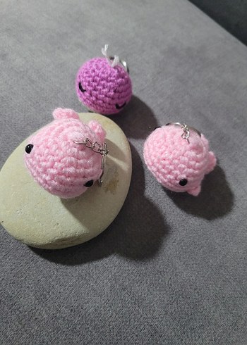 Örgü Pembe Çocuk Anahtarlıkları - Görsel 2