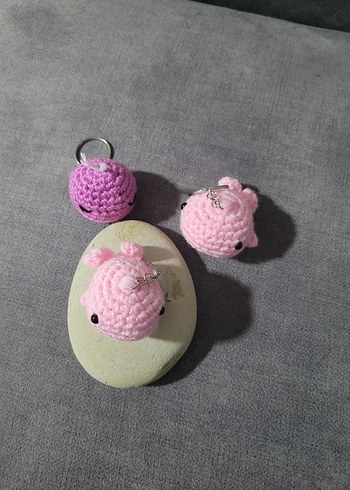 Örgü Pembe Çocuk Anahtarlıkları - Görsel 3