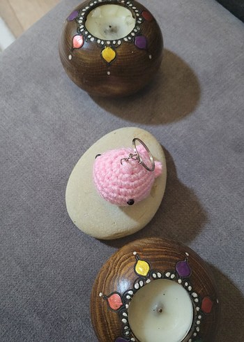 Örgü Pembe Çocuk Anahtarlıkları - Görsel 8