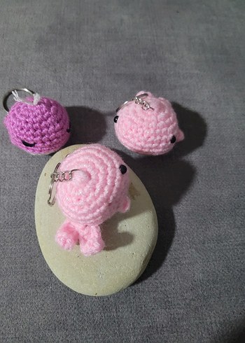 Örgü Pembe Çocuk Anahtarlıkları - Görsel 6