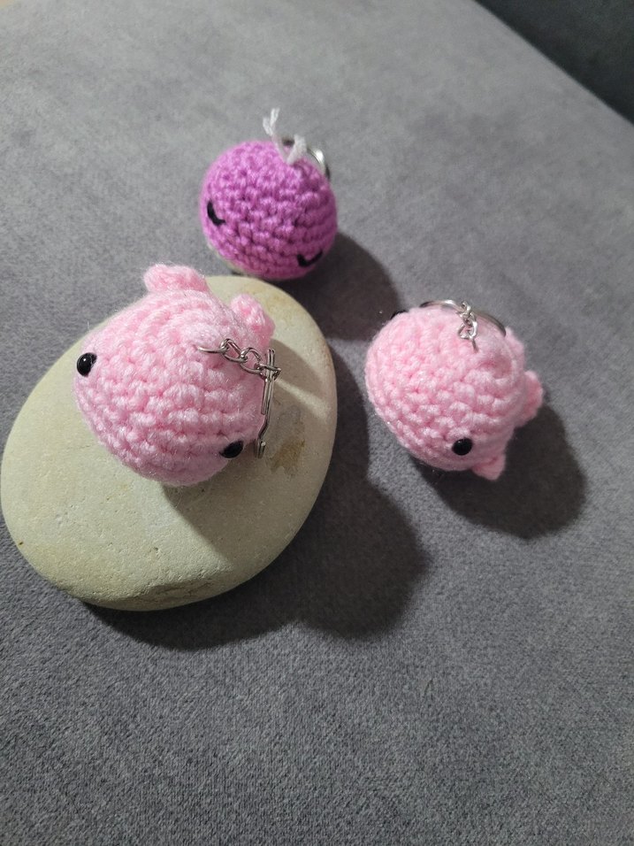 Örgü Pembe Çocuk Anahtarlıkları - Görsel 2