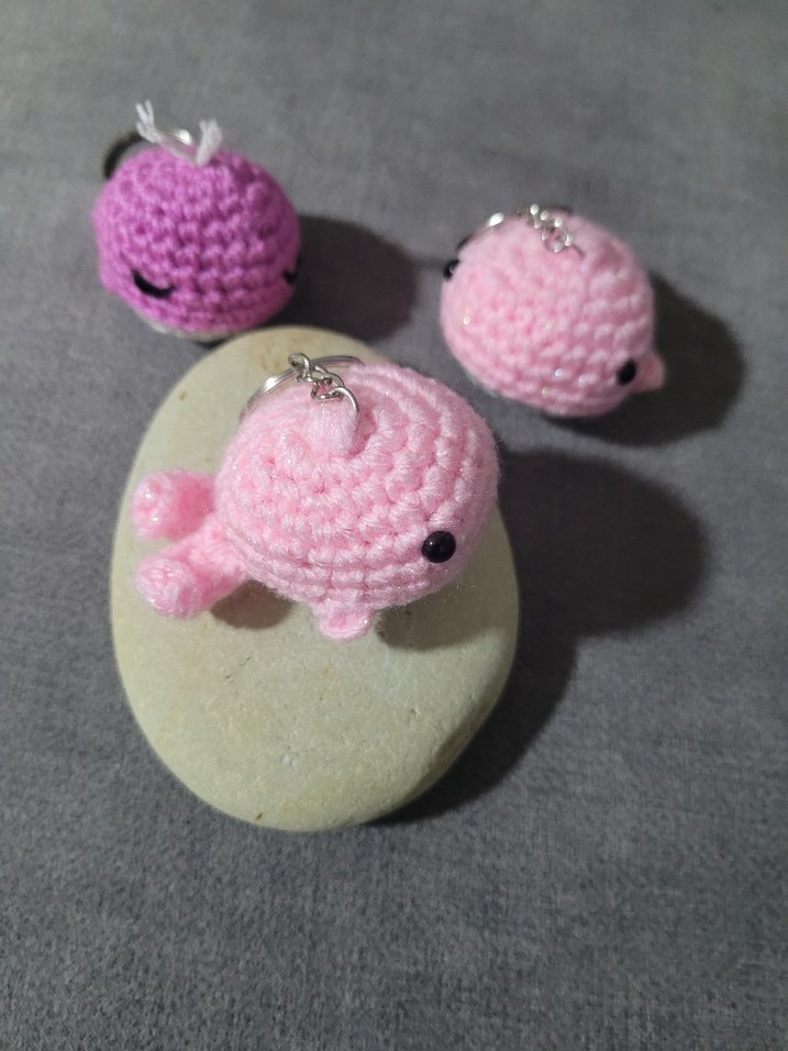 Örgü Pembe Çocuk Anahtarlıkları - Görsel 5