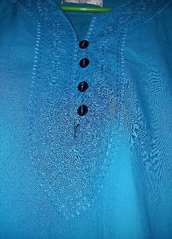 l Beden mavi Renk Buldan işi tunik/elbise 