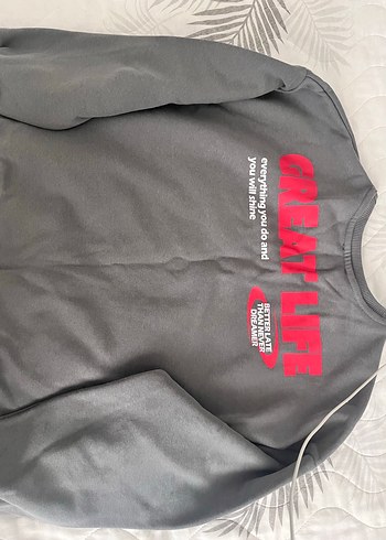 Gri Baskılı unisex sweatshirt - Görsel 3