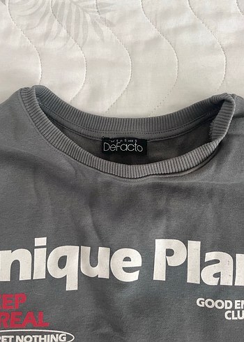 Gri Baskılı unisex sweatshirt - Görsel 4