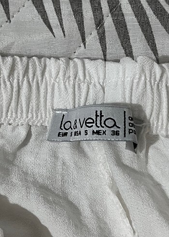 Beyaz Keten Rahat Kesim Kadın Pantolon - Görsel 2