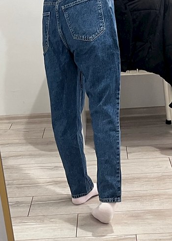 Kadın Mavi Midi Bol Kesim Kot Pantolon LCW - Görsel 3