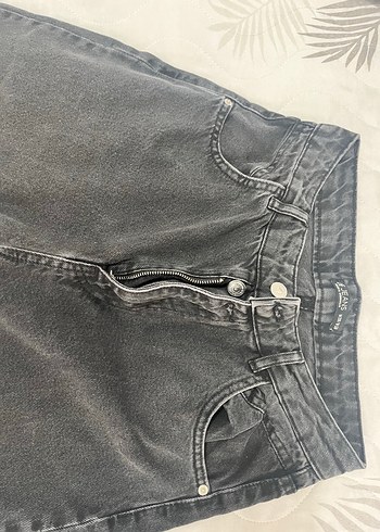 Düğmeli Siyah Rahat Kesim Kadın Jean Defacto - Görsel 4