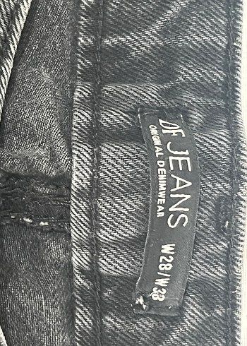 Düğmeli Siyah Rahat Kesim Kadın Jean Defacto - Görsel 6