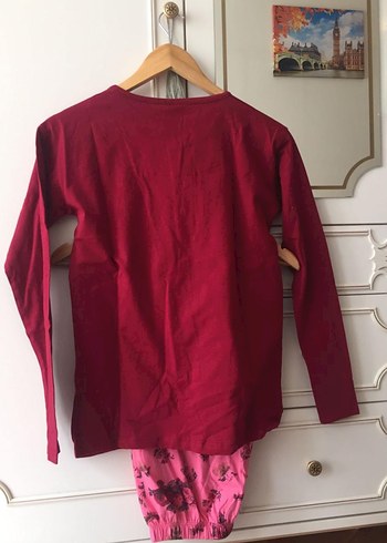 American Retro Bordo Pijama Takımı
