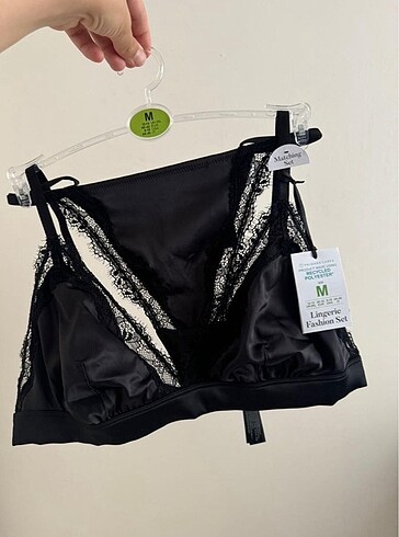 Primark siyah bralet takım