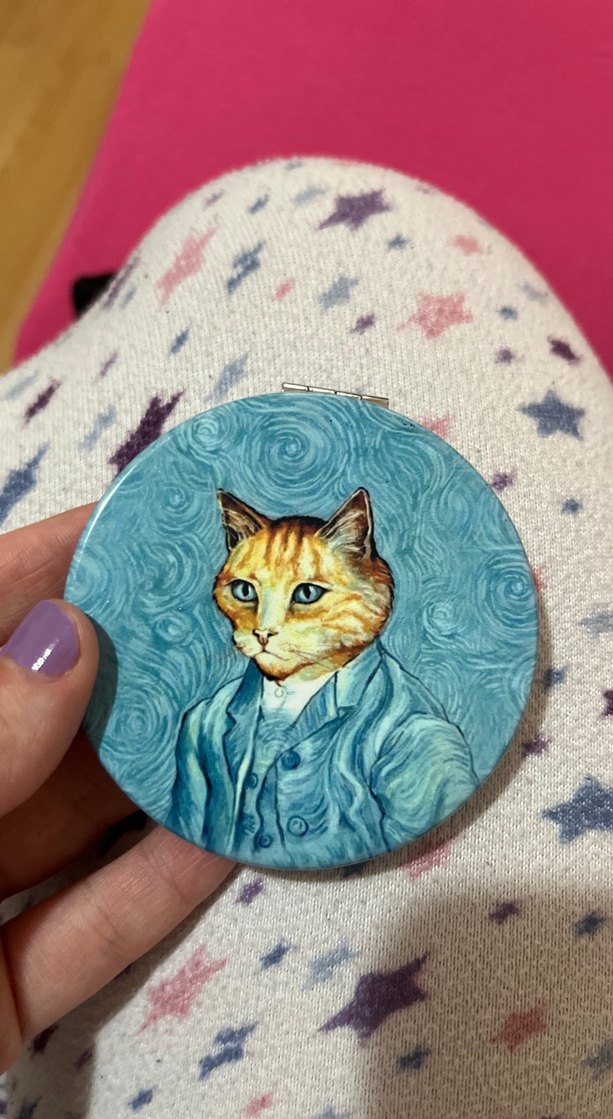 Pastel Kahverengi Kedi Figürlü ayna - Görsel 3