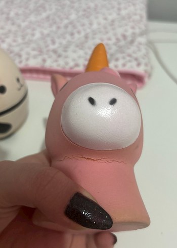 Pembe Unicorn ve Panda Oyuncak Squishy - Görsel 4