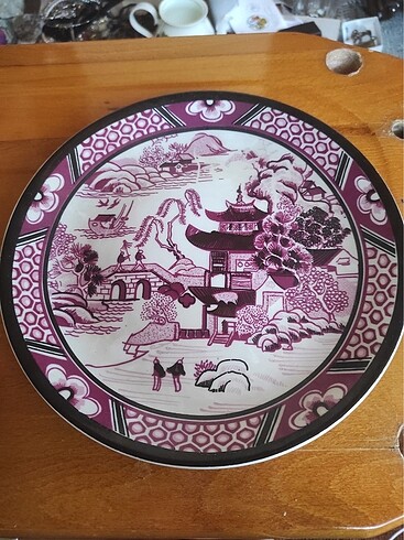 Galerie dekor damgalı Uzakdoğu görselli dekoratif tabak