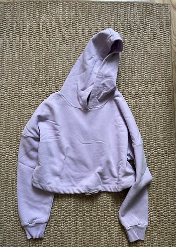 Trendyol & Milla Mor Kapüşonlu Crop Kadın Sweatshirt