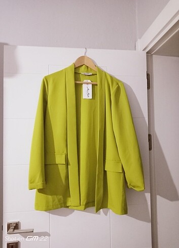 Yağ yeşili blazer ceket 