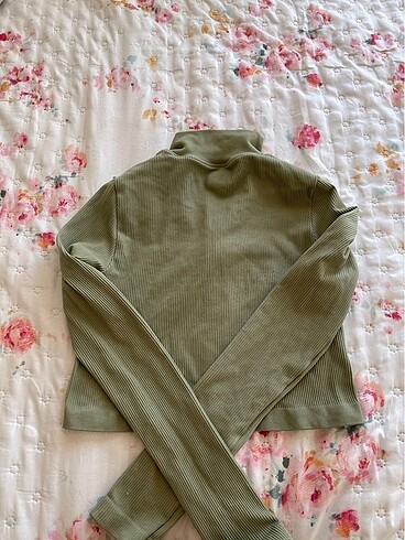 xs Beden Yesil uzun kollu crop