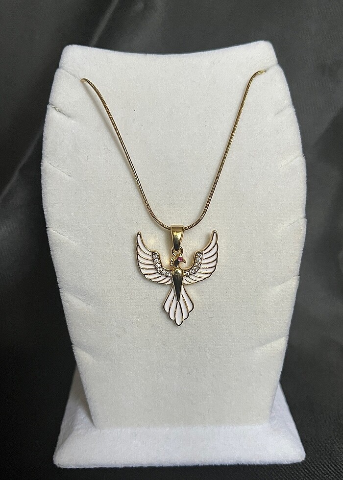 Gold Rengi Mineli Anka kolye İLAN İSTEYİNİZ - Görsel 3