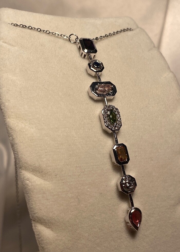 Silver Renk Taşlı Y Kolye İLAN İSTEYİNİZ - Görsel 4